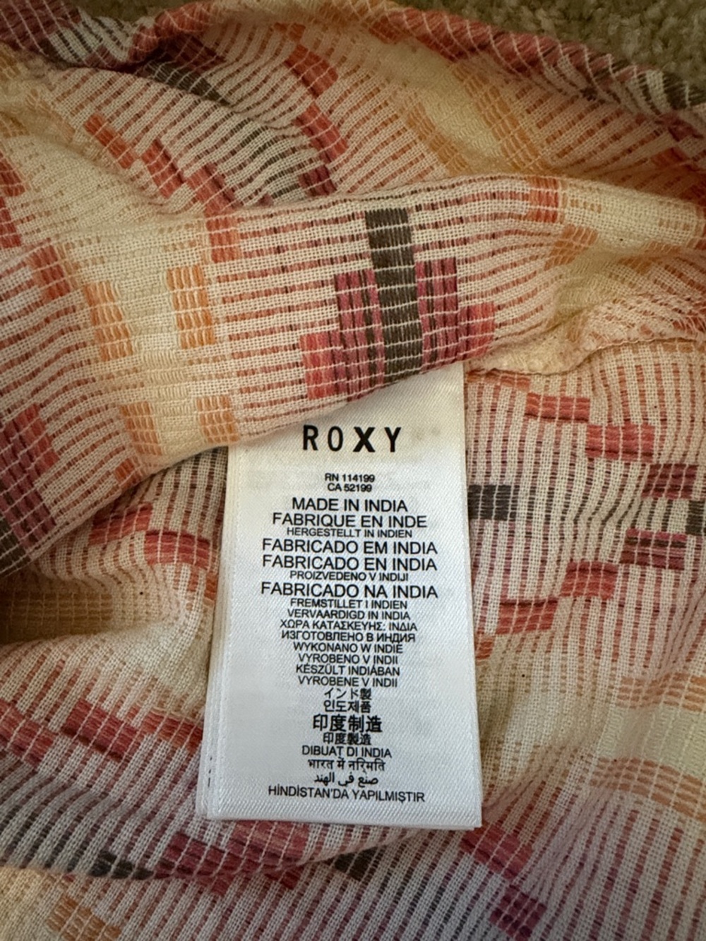 Roxy Strapless Multicolor Aztec Print Dress Size Large - Picture 10 of 12